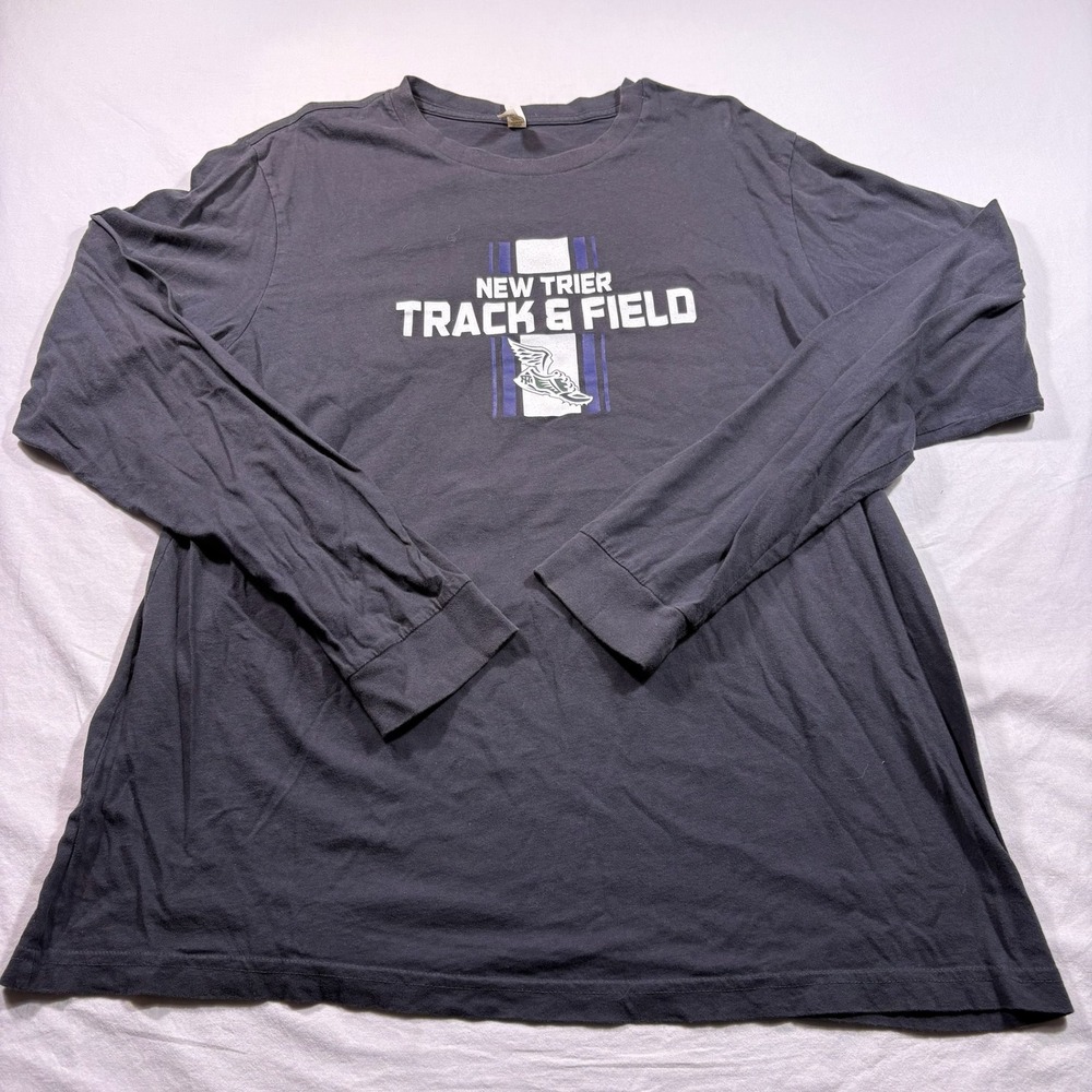 New Trier Track Field Long Sleeve T Shirt Mens 2XL Gray Athletic Running
